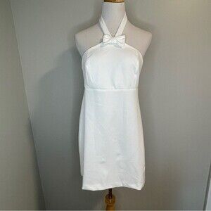 River Island Bow Tie Halter mini dress White Size US 8